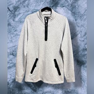 Alfani NWT Men's Light Gray Half-Zip Pullover Sweater size Small